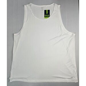 DSG Mens Run Tank Pure White XXL Moisture Wicking UPF 50 Reflective DAM22206